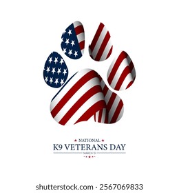 National K9 Veterans Day Design Background Illustration