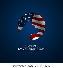 National K9 Veterans Day Design Background Illustration