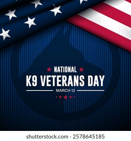 National K9 Veterans Day Design Background Illustration