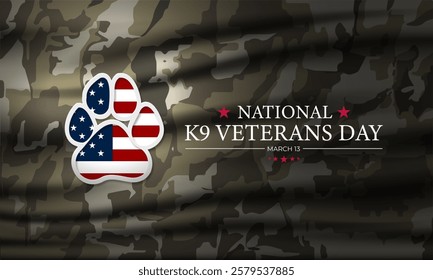 National K9 Veterans Day Design Background Illustration