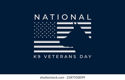 National K9 Veterans Day Design Background Illustration