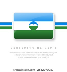 National Kabardino-Balkaria Flag.Vector Kabardino-Balkaria Button Flag. Realistic National Flag Design and Vector Template.