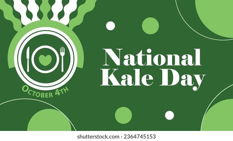 National Kale Day vector banner design. Happy National Kale Day modern minimal graphic poster illustration.