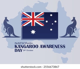 National Kangaroo awareness Day. Creative illustration design for Card ,banner, poster and social media templates, Background. Vector illustration.