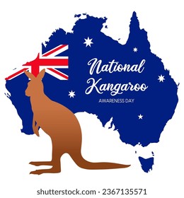 National kangaroo awareness day vector. Kangaroo Australia day vector. 