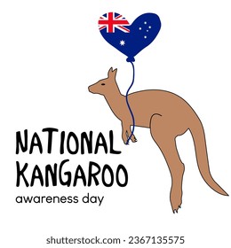 National kangaroo awareness day vector. Kangaroo Australia day vector. 