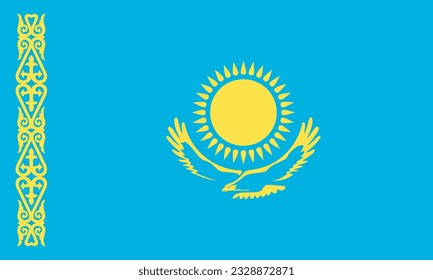 National Kazakhstan flag, official colors, and proportions. Vector illustration. EPS 10 Vector. 
