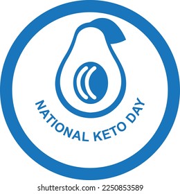 National Keto day, celebrating Keto Day blue vector