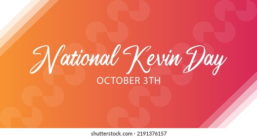 National kevin day banner, October 3th, suitable for social media post, card greeting, poster, background, banner, sale. Vector illustration