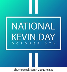 National kevin day, October 3th, suitable for social media post, card greeting, poster. Vector illustration