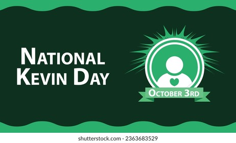 National Kevin Day vector banner design. Happy National Kevin Day modern minimal graphic poster illustration.