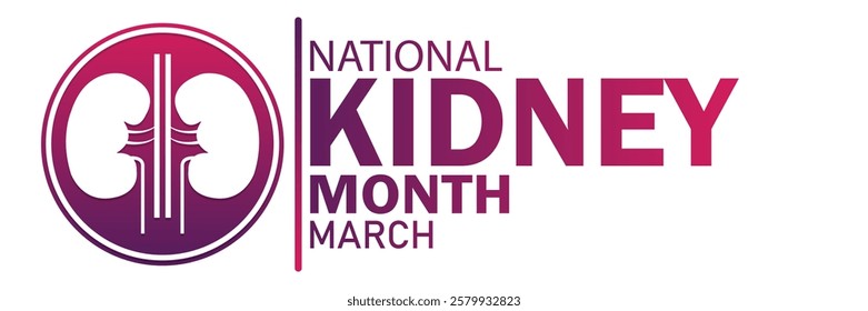 National Kidney Month. March. Vector illustration. Design element for banner, poster or card.