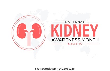 National Kidney Month Observed every year of March, Medical Awareness Vector banner, flyer, poster and social medial template design.