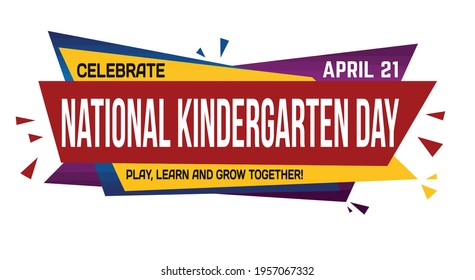 National kindergarten day banner design on white background, vector illustration