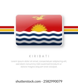 National Kiribati Flag.Vector Kiribati Button Flag. Realistic National Flag Design and Vector Template.