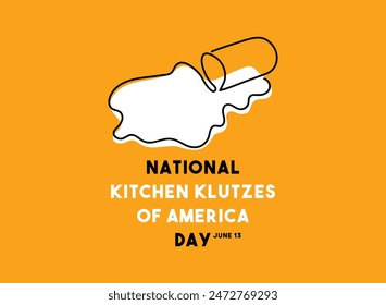 Día Nacional de los Klutzes de la Cocina de América. 13 de junio. Eps 10.