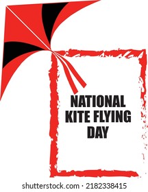 National Kite Flying Day Celebration Symbol Vector