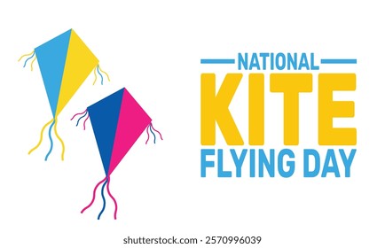 National Kite Flying Day on February 8. background template. holiday concept Perfect for banners, cards, posters, social media design with text inscription and classic color for a professional look