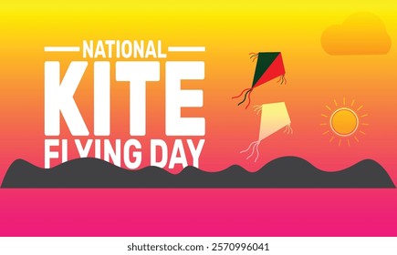 National Kite Flying Day on February 8. background template. holiday concept Perfect for banners, cards, posters, social media design with text inscription and classic color for a professional look