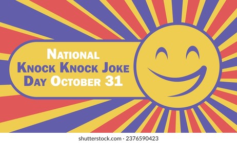 Diseño de banner vectorial National Knock Knock Joke Day. Feliz Día Nacional del Taco, Joke Day, moderna ilustración de afiches gráficos mínimos.