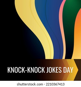 Día nacional de bromas de Knock Knock. Diseño adecuado para carteles y pancartas de tarjetas de felicitación