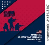 National Korean War Veterans Armistice Day July 27 Background vector Illustration