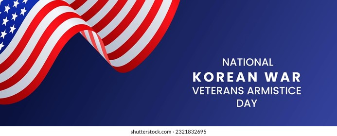 National Korean War Veterans Armistice Day on July 27 with US flag. Background vector Illustration.