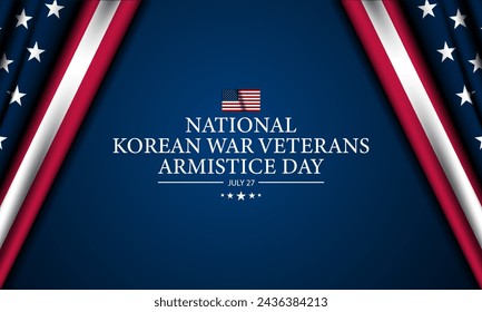 National Korean War Veterans Armistice Day July 27 Background vector Illustration
