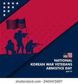 National Korean War Veterans Armistice Day July 27 Background vector Illustration