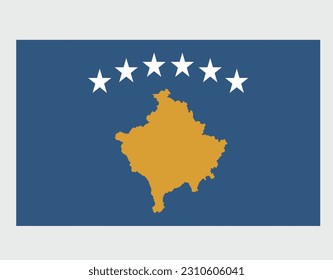 National Kosovo flag, official colors and proportion correctly. National Kosovo flag. Vector illustration.