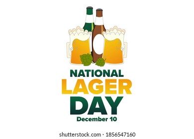 National Lager Day. December 10. Holiday concept. Template for background, banner, card, poster with text inscription. Vector EPS10 illustration