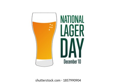 National Lager Day. December 10. Holiday concept. Template for background, banner, card, poster with text inscription. Vector EPS10 illustration