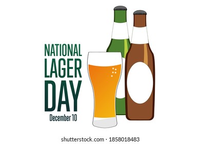 National Lager Day. December 10. Holiday concept. Template for background, banner, card, poster with text inscription. Vector EPS10 illustration