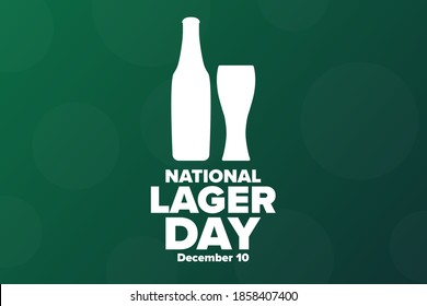 National Lager Day. December 10. Holiday concept. Template for background, banner, card, poster with text inscription. Vector EPS10 illustration