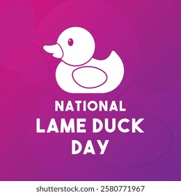 National Lame Duck Day. February. Gradient background. Eps 10.