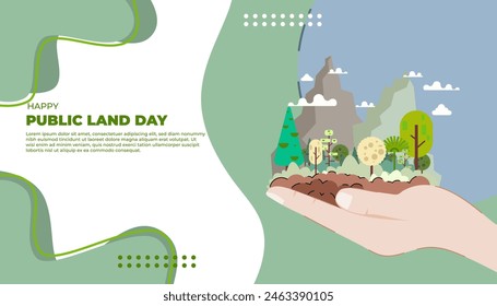 National land day background with vector forest