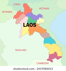 El vetor del mapa nacional de Laos 