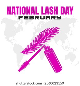 NATIONAL LASH DAY social media post Vector Illustration on february