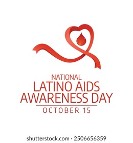 Design-Vorlage zum nationalen Latino AIDS Awareness Day, die gut für die Feier geeignet ist. Design des nationalen Latino AIDS Aids Awareness Day rotes Vektorband. flaches Design. eps 10.