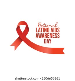 Design-Vorlage zum nationalen Latino AIDS Awareness Day, die gut für die Feier geeignet ist. Design des nationalen Latino AIDS Aids Awareness Day rotes Vektorband. flaches Design. eps 10.