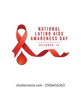 Design-Vorlage zum nationalen Latino AIDS Awareness Day, die gut für die Feier geeignet ist. Design des nationalen Latino AIDS Aids Awareness Day rotes Vektorband. flaches Design. eps 10.