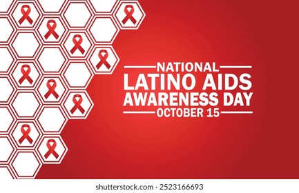 National Latino Aids Awareness Day Tapete mit Formen und Typografie, Banner, Karte, Poster, Vorlage. Nationaler Latino Aids Awareness Day, Hintergrund