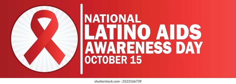 Nationaler Latino Aids Awareness Day. 15. Oktober. Geeignet für Grußkarte, Poster und Banner. Vektorgrafik