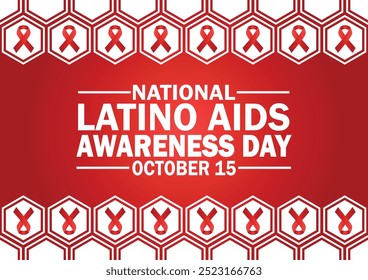 Nationaler Latino Aids Awareness Day. 15. Oktober. Urlaubskonzept. Vorlage für Hintergrund, Banner, Karte, Poster mit Texteinschrift. Vektorgrafik