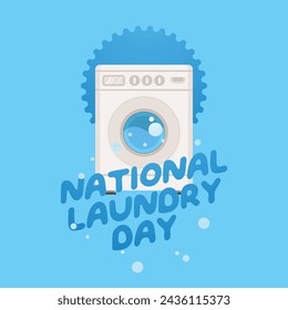 National Laundry Day design template good for celebration usage. laundry vector illustration. vector es 10. flat design.