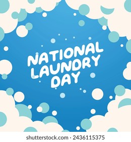 National Laundry Day design template good for celebration usage. laundry vector illustration. vector es 10. flat design.