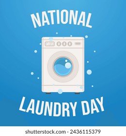 National Laundry Day design template good for celebration usage. laundry vector illustration. vector es 10. flat design.