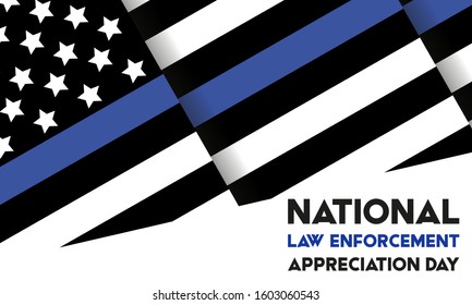 NATIONAL LAW ENFORCEMENT APPRECIATION DAY (L.E.A.D.). January 9. Poster, card, banner, background, T-shirt design. Vector ilustration. EPS 10
