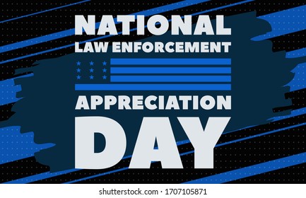 NATIONAL LAW ENFORCEMENT APPRECIATION DAY (L.E.A.D.). January 9. Vector ilustration. EPS 10