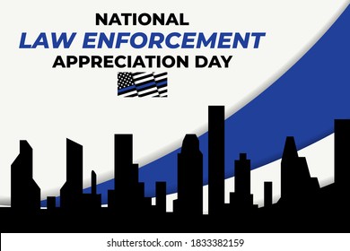 NATIONAL LAW ENFORCEMENT APPRECIATION DAY (L.E.A.D.). January 9. Poster, card, banner, background, T-shirt design. Vector ilustration. EPS 10